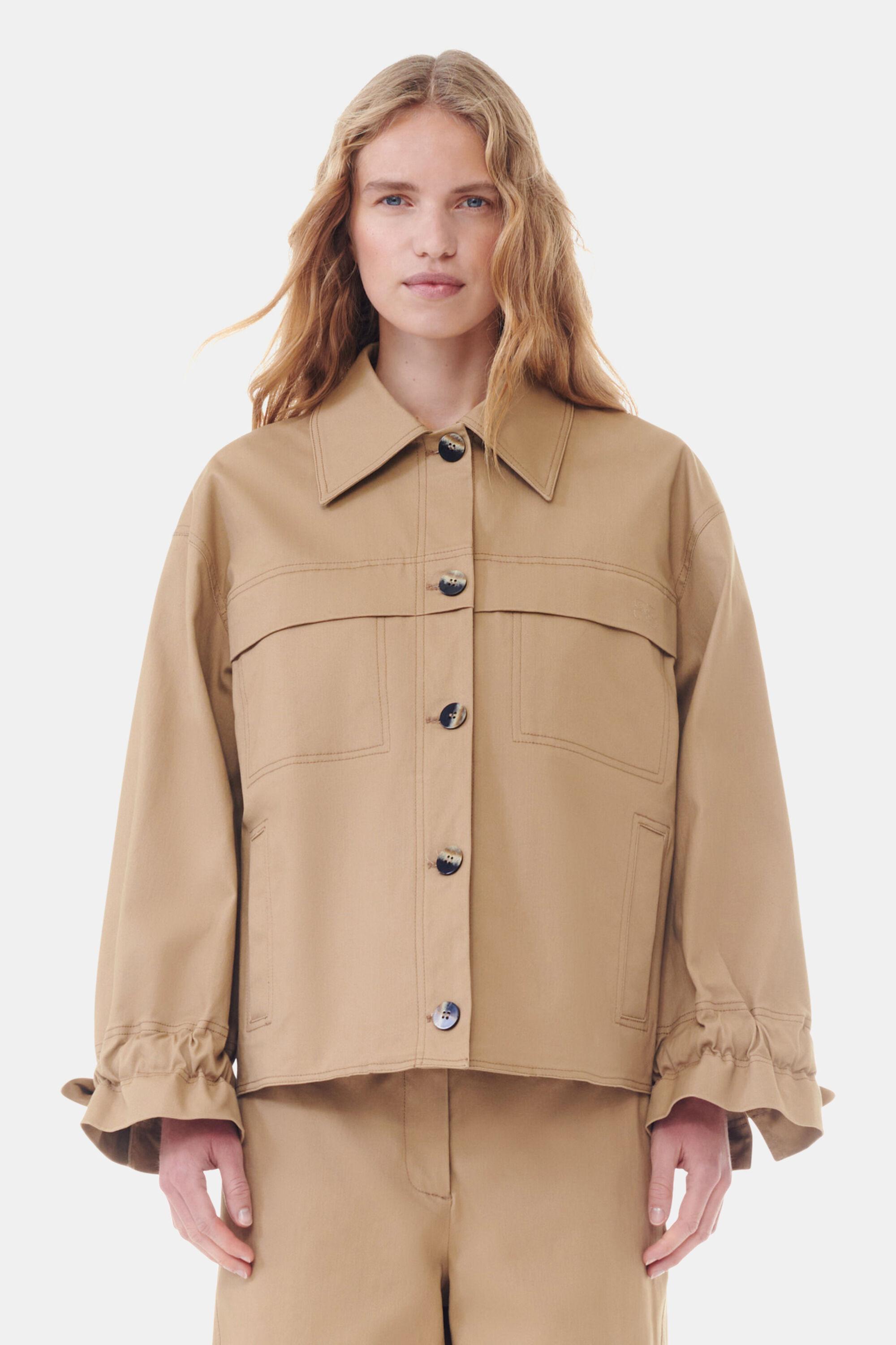 Brown Herringbone Canvas Jacket Product Image