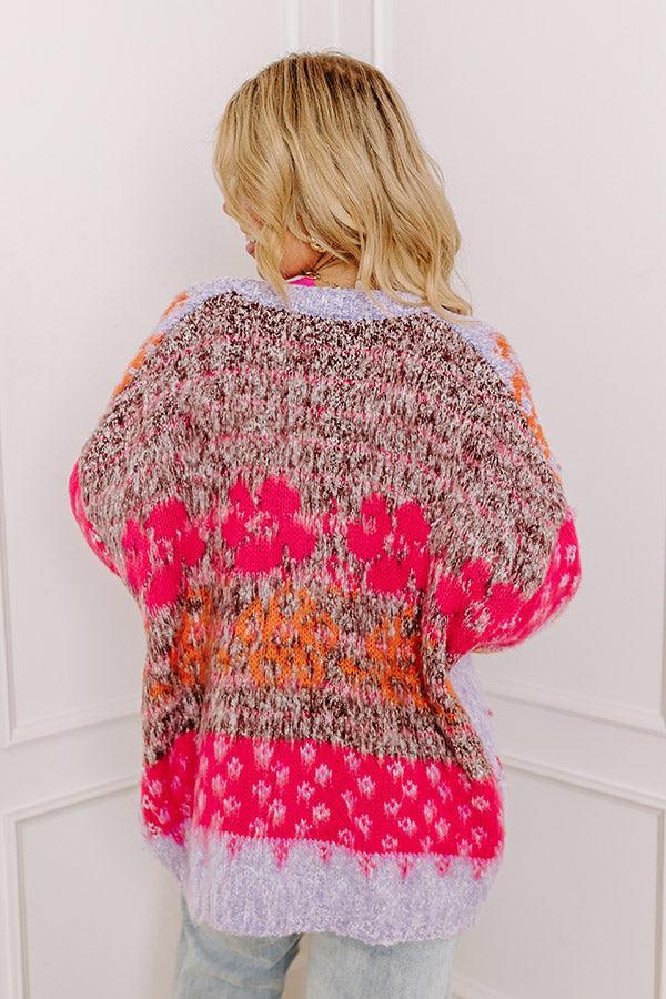 Fan of Floral Knit Cardigan Curves Product Image