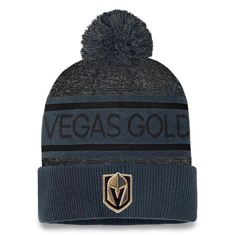 Mens Fanatics Branded Gray Vegas Golden Knights Authentic Pro Cuffed Knit Hat with Pom Product Image