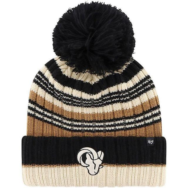 Womens 47 Natural Los Angeles Rams Barista Cuffed Knit Hat with Pom Product Image