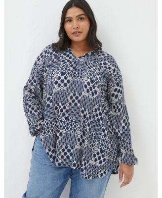 FatFace Womens Plus Size Georgie Patchwork Geo Tunic Product Image