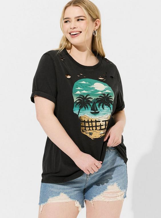 Skull Beach Fit Heritage Jersey Destructed Tunic Product Image