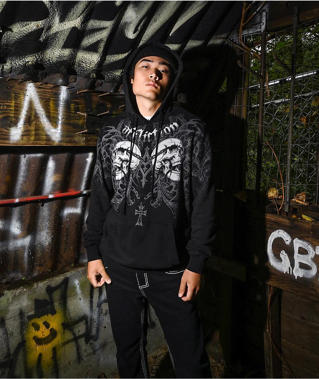 Affliction Collapse Black Hoodie Product Image