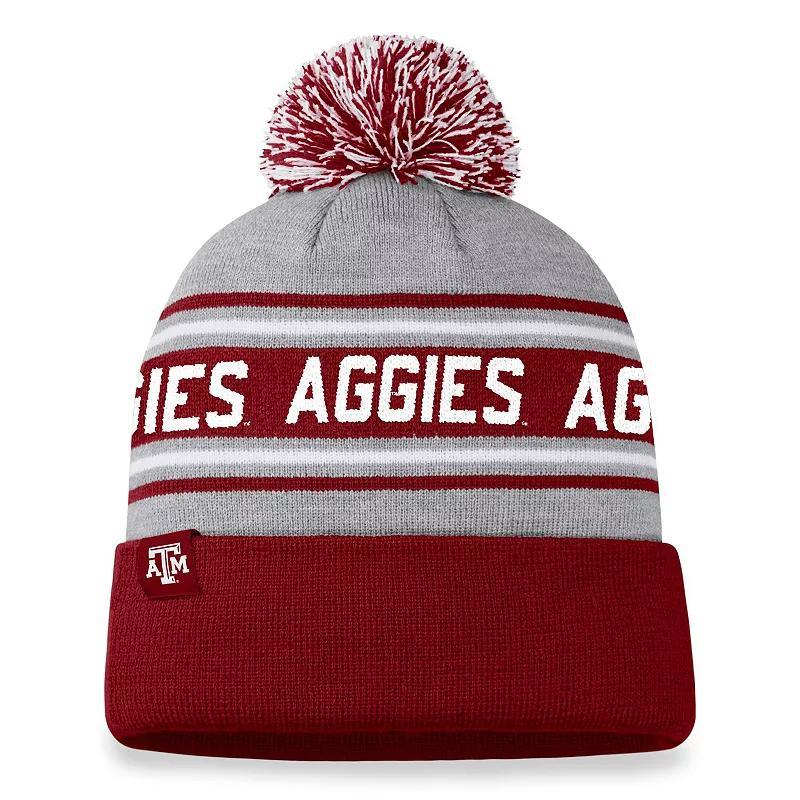 Mens Top of the World Heather Gray Texas A&M Aggies Frigid Cuffed Knit Hat with Pom Product Image