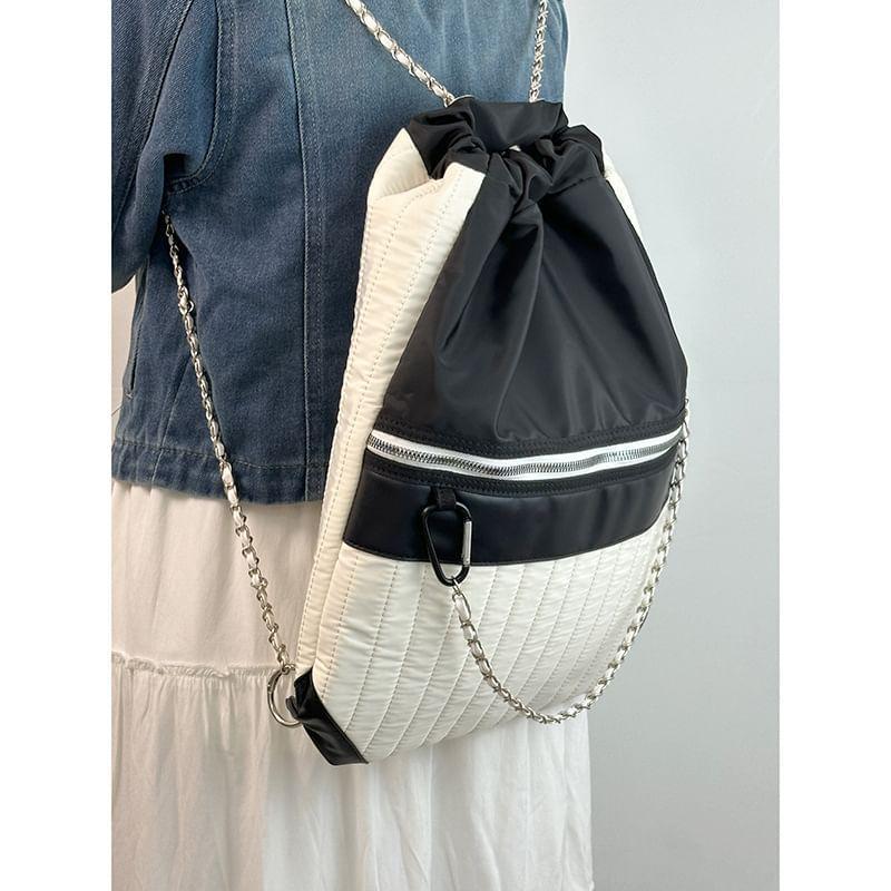 Two-Tone Paneled Backpack Product Image