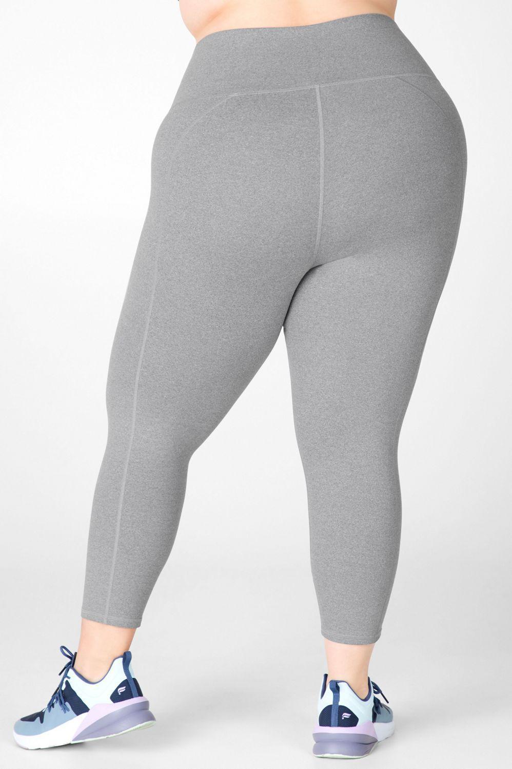 Fabletics High-Waisted Heathered Capri Womens Grey Heather plus Size 4X product image