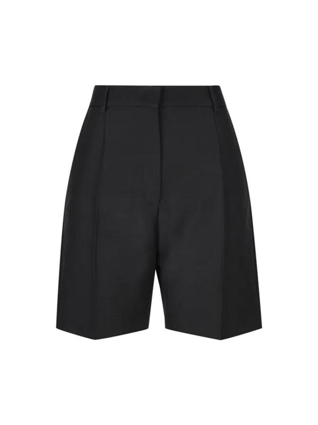 VALENTINO Pleated Detailed Shorts In Black Product Image