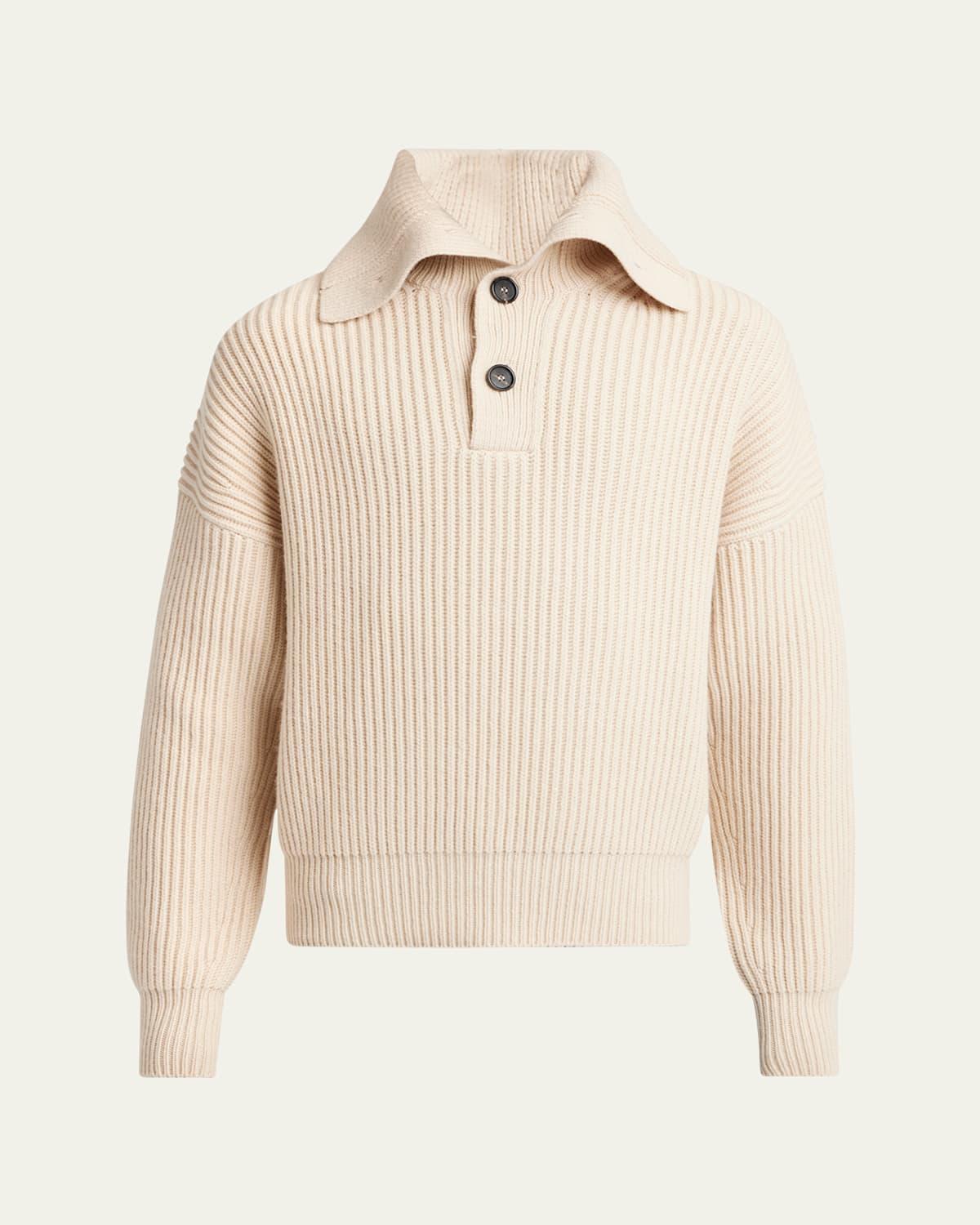 Mens Ribbed Wool-Cashmere Sweater Product Image