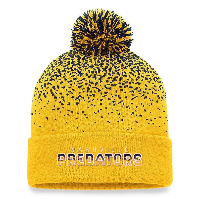 Mens Fanatics Branded Gold Nashville Predators Iconic Gradient Cuffed Knit Hat with Pom Product Image