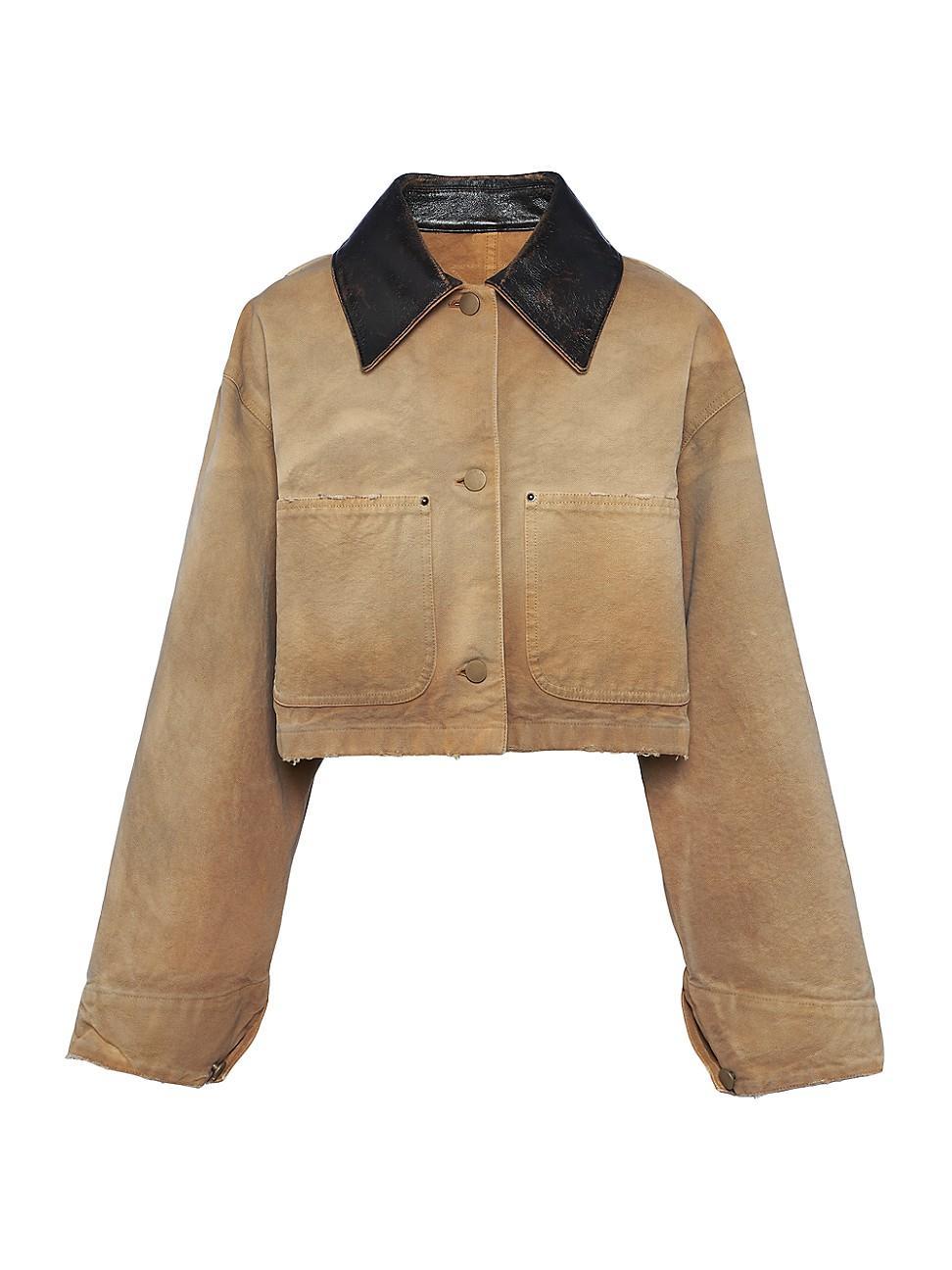 Womens Cropped Canvas Jacket Product Image