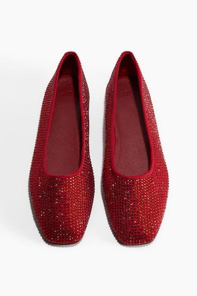 Rhinestone-Embellished Ballet Flats Product Image