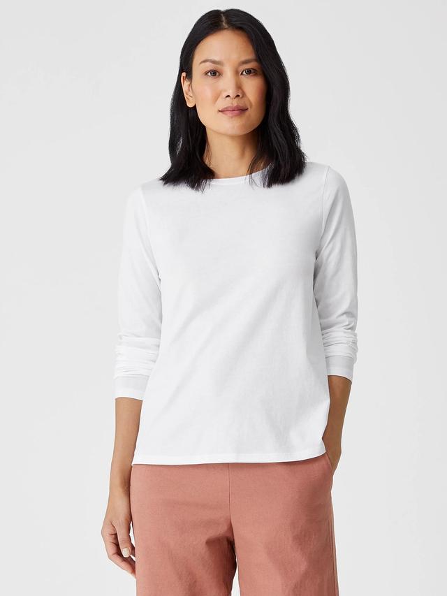 EILEEN FISHER Organic Pima Cotton Jersey Long-Sleeve Teefemale Product Image