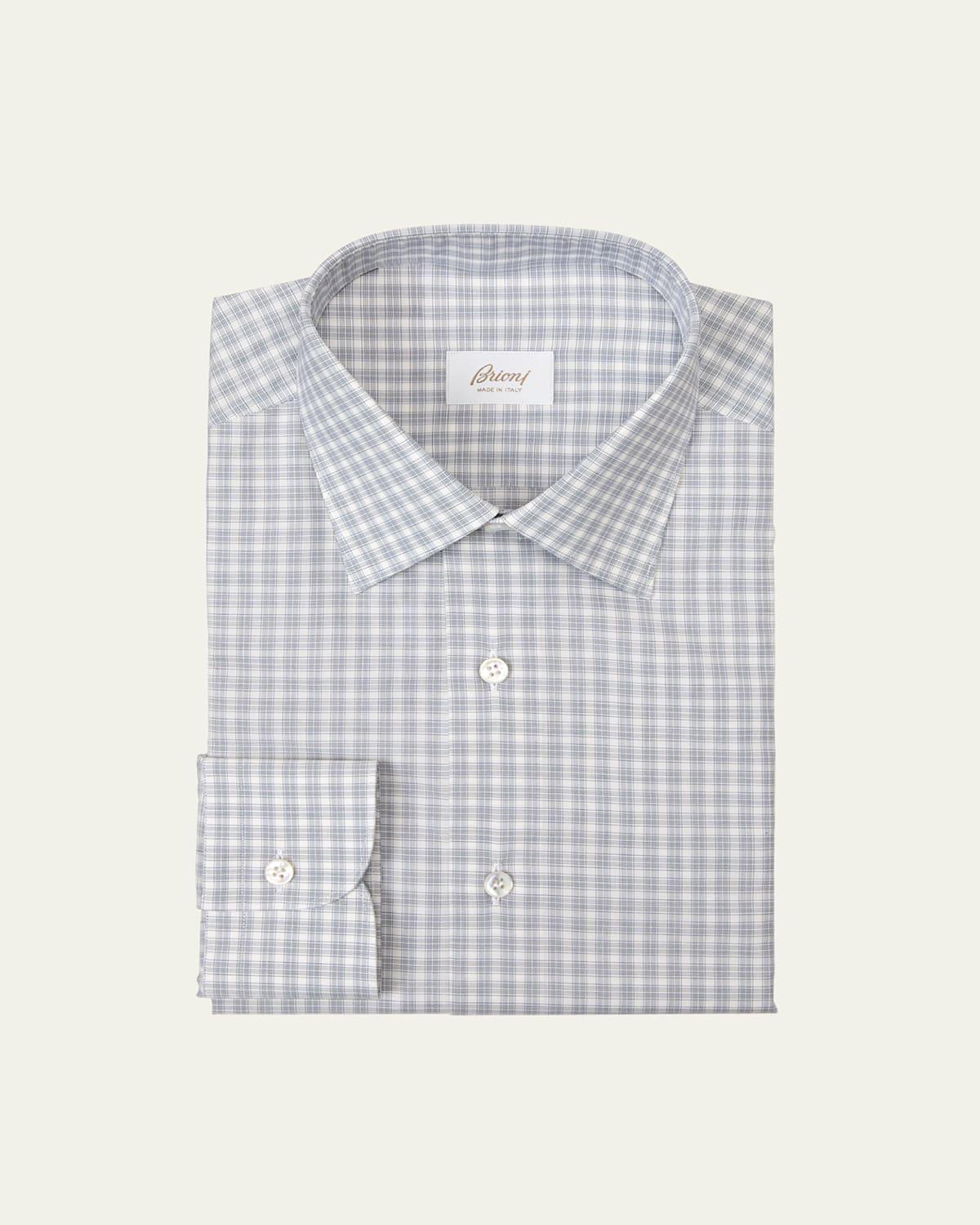 Mens Cotton Micro-Check Dress Shirt Product Image