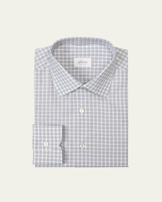 Mens Cotton Micro-Check Dress Shirt Product Image