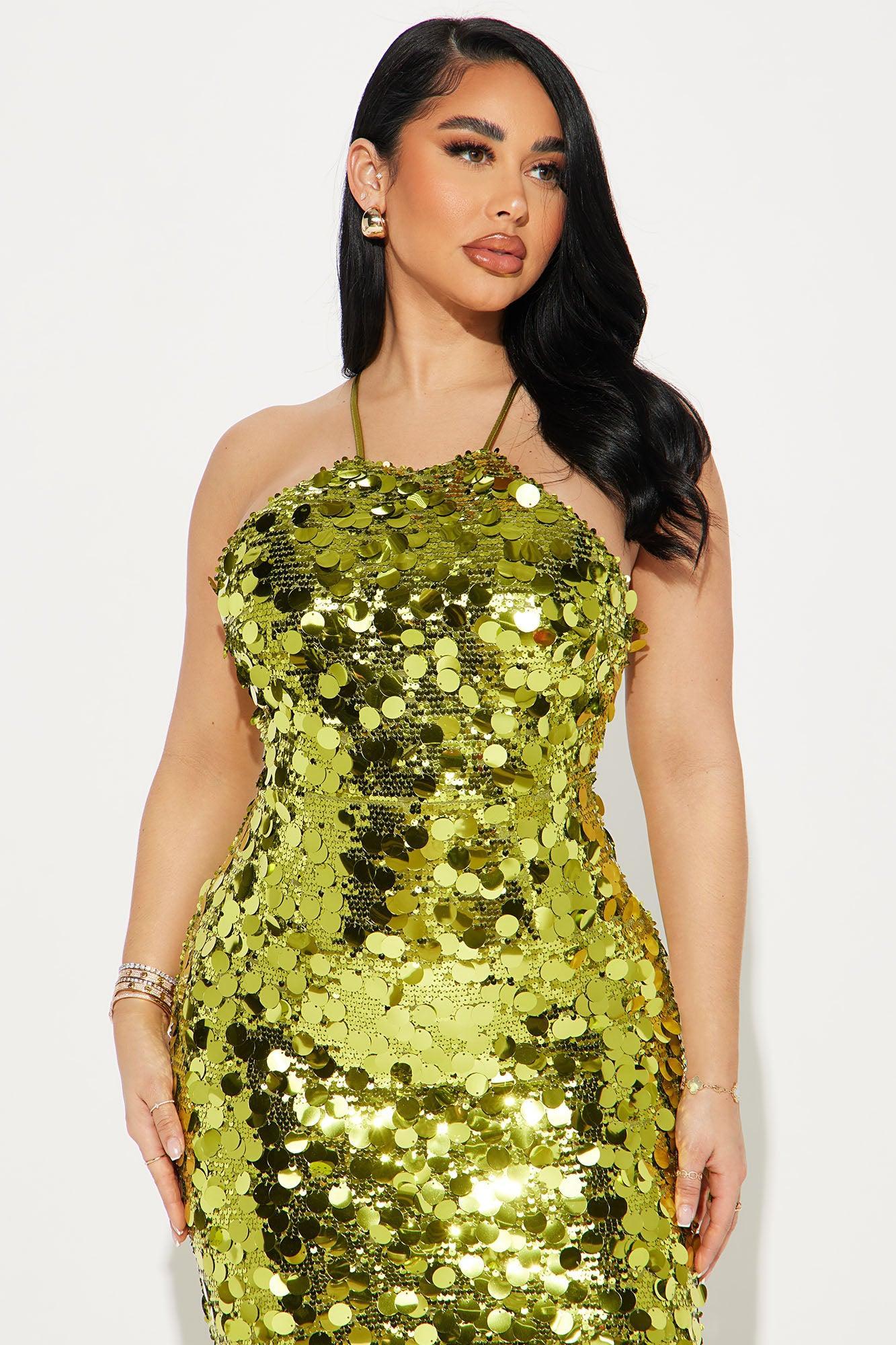 Eva Payette Gown - Chartreuse Product Image