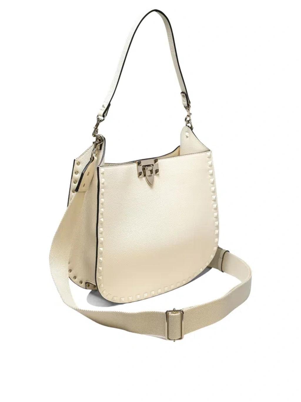 VALENTINO GARAVANI Hobo Bag Rockstud In White Product Image