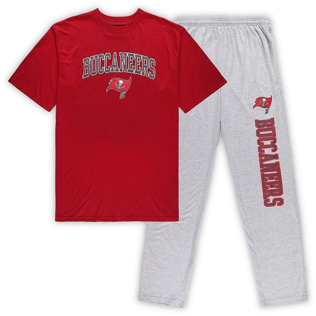 Mens Concepts Sport /Heathered Gray Tampa Bay Buccaneers Big & Tall T-Shirt & Pants Sleep Set Product Image