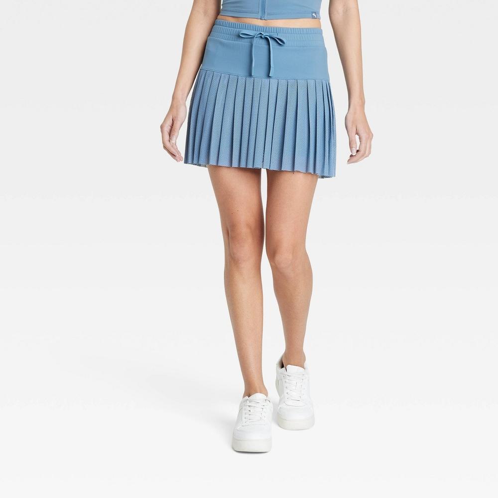 Womens Mesh High-Rise Pleated Tennis Skort - JoyLab Blue L Product Image