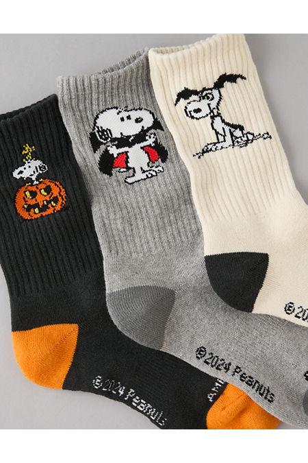 AE Halloween Peanuts Crew Socks 3-Pack Men's Product Image