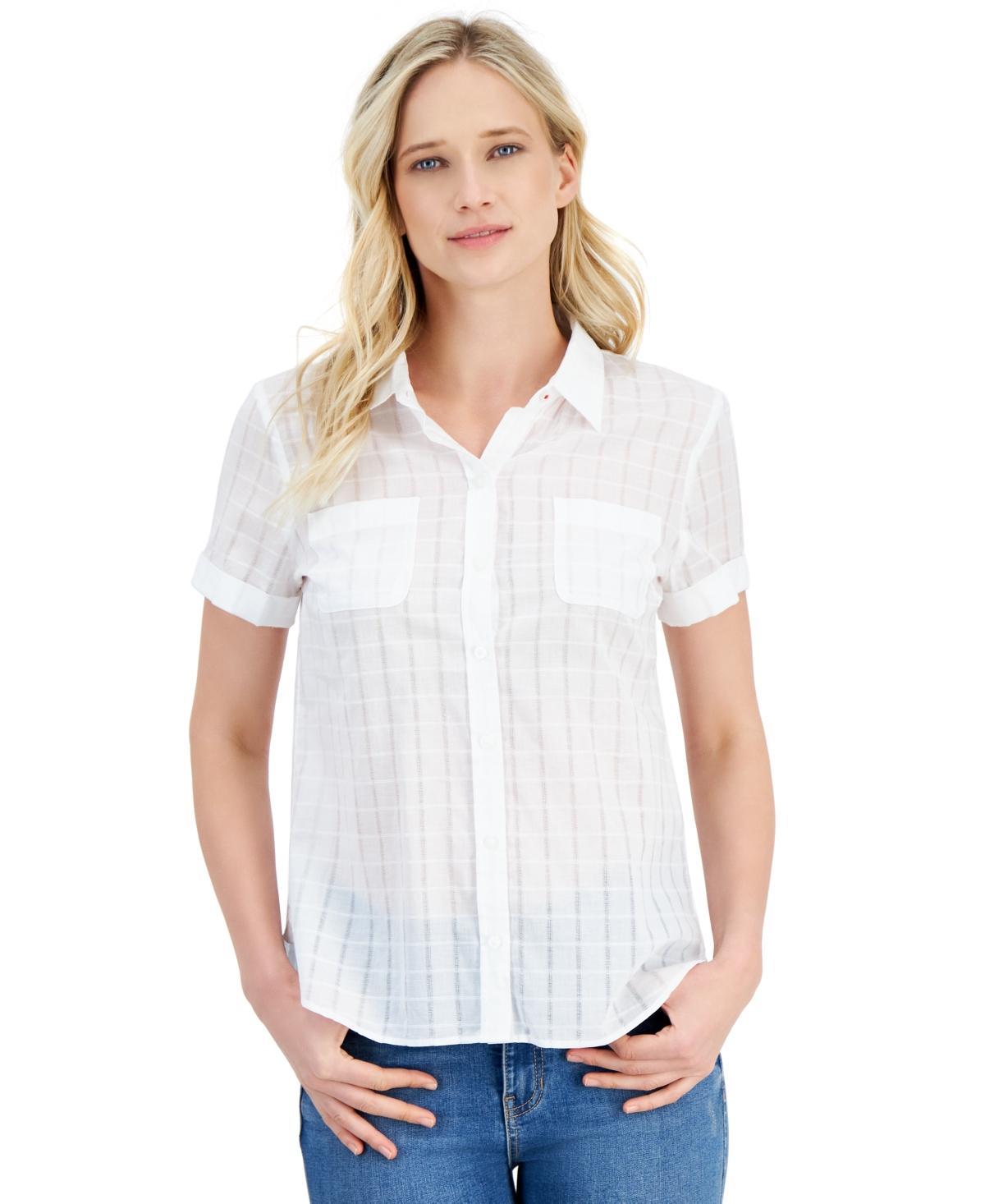 Women's Cotton Dobby Short-Sleeve Camp Shirt Product Image