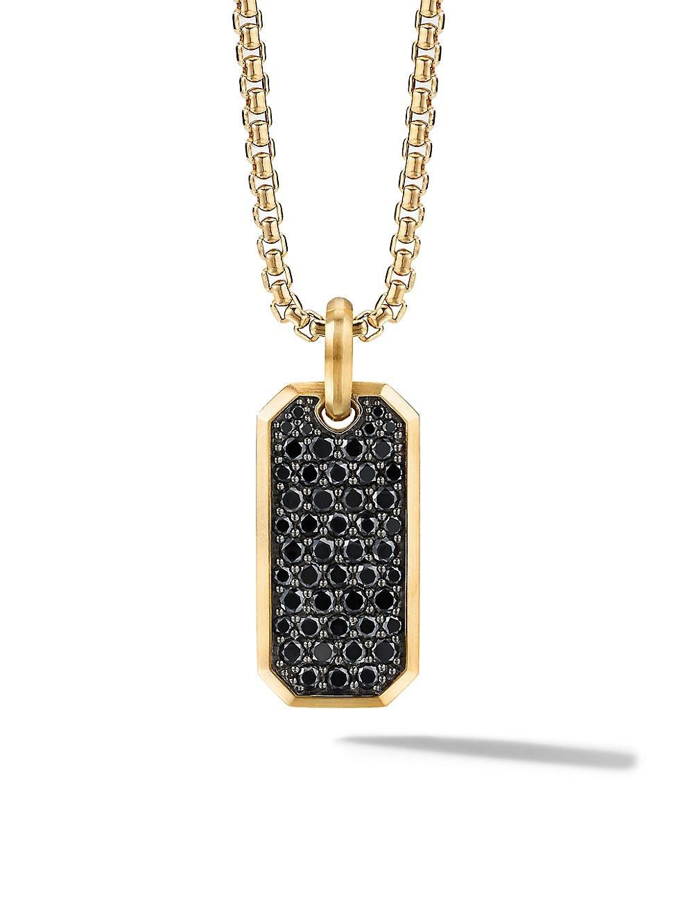 Mens Roman Elongated Tag in 18K Yellow Gold Product Image