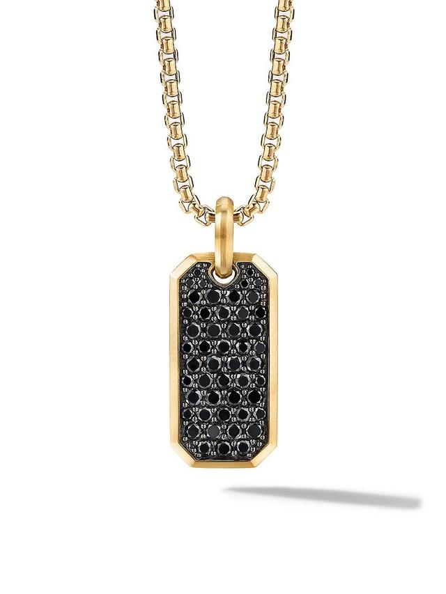 Mens Roman Elongated Tag in 18K Yellow Gold Product Image