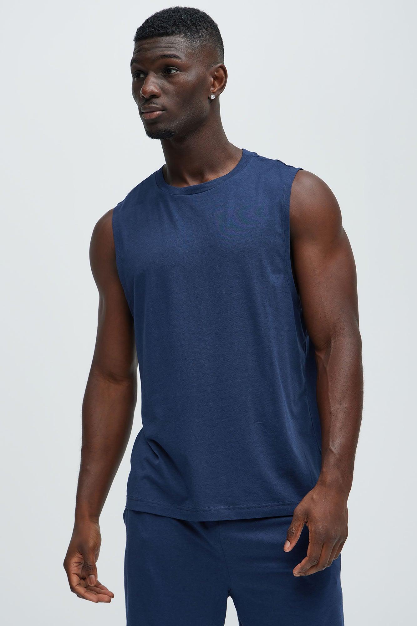 Essential Modal Lounge Sleeveless Muscle Tee - Navy Product Image