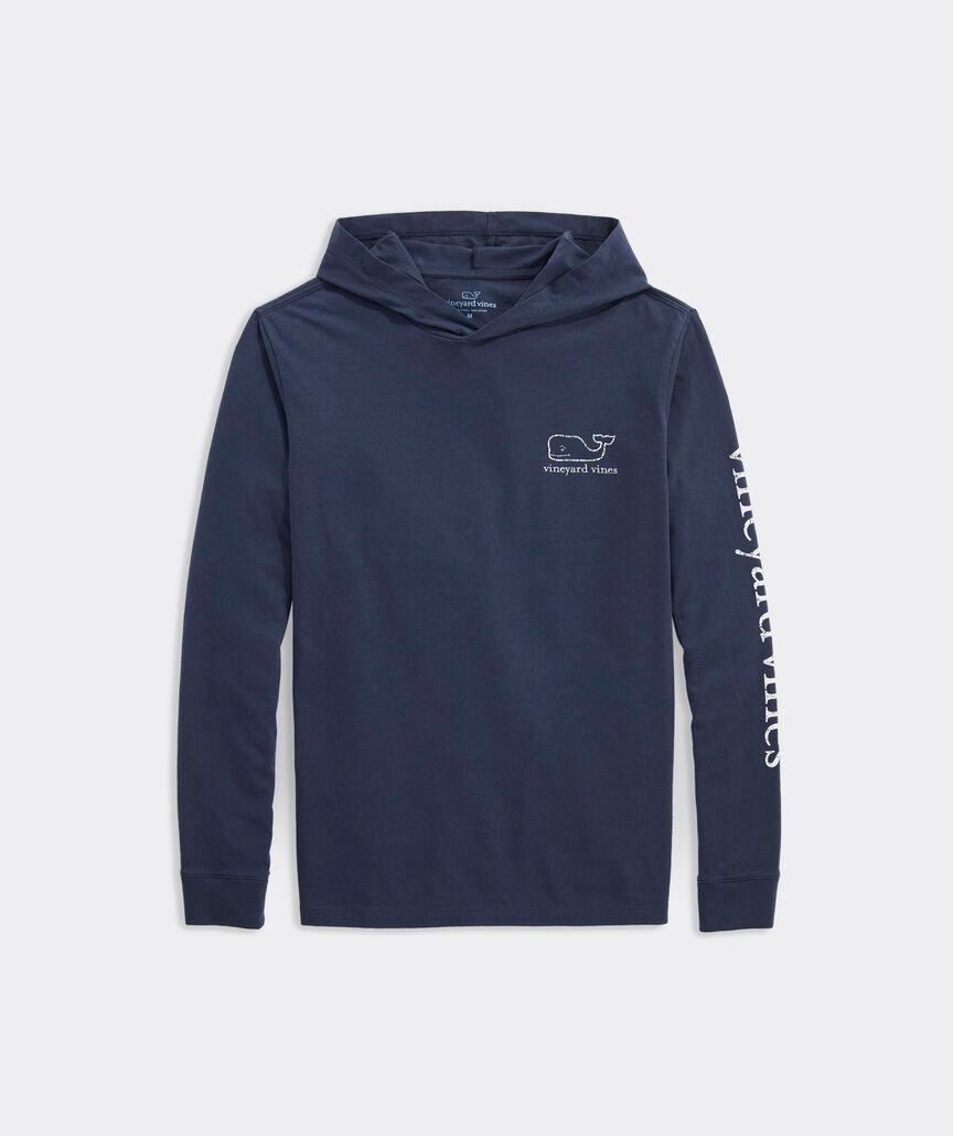 Vintage Whale Long-Sleeve Hoodie Tee Product Image