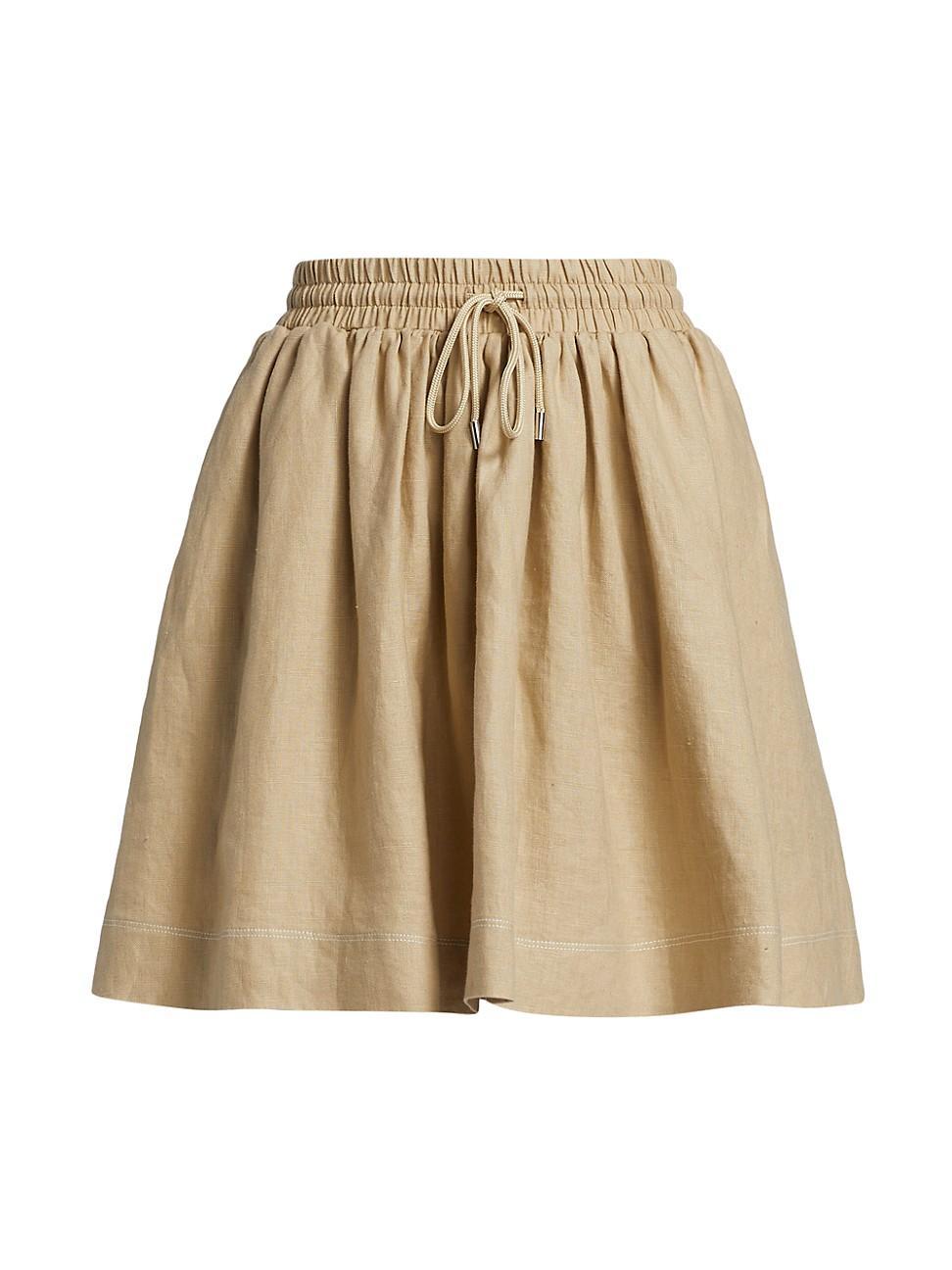 Womens Linen A-Line Skirt product image