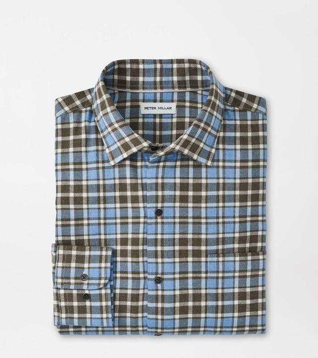 Peter Millar Mens Whistler Cotton Sport Shirt | Color: Cottage Blue | Size: XXL Product Image