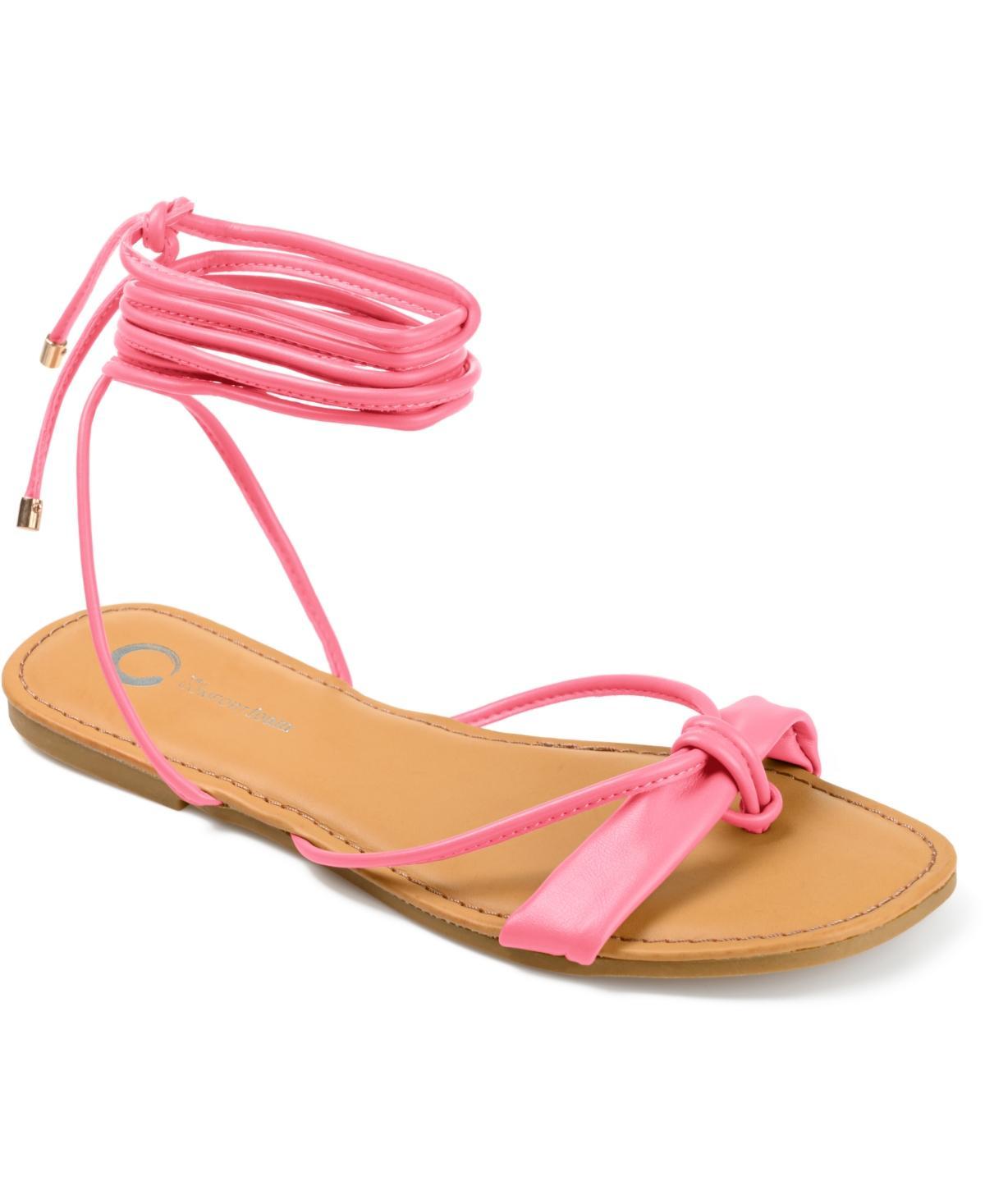 Journee Collection Tru Comfort Foam Jiyrie Womens Lace-Up Sandals Pink Product Image