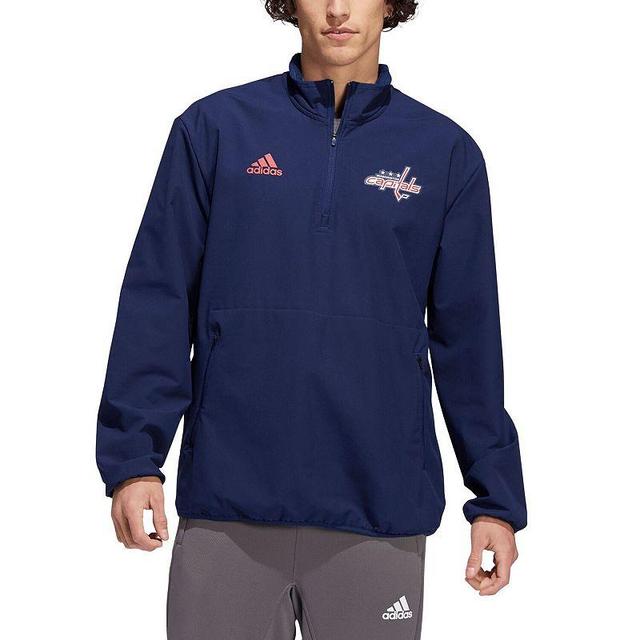 Mens adidas Washington Capitals COLD.RDY Quarter-Zip Jacket Blue Product Image