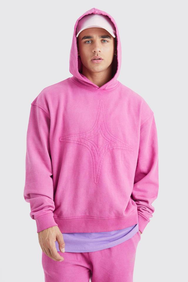 Oversized Washed Quilted Hoodie | boohooMAN USA Product Image