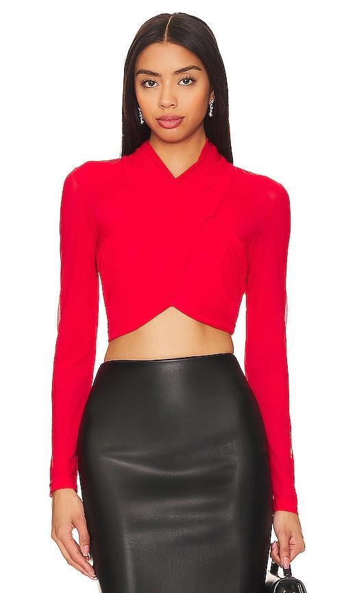 Bardot Aliyah Long Sleeve Crop Top Product Image