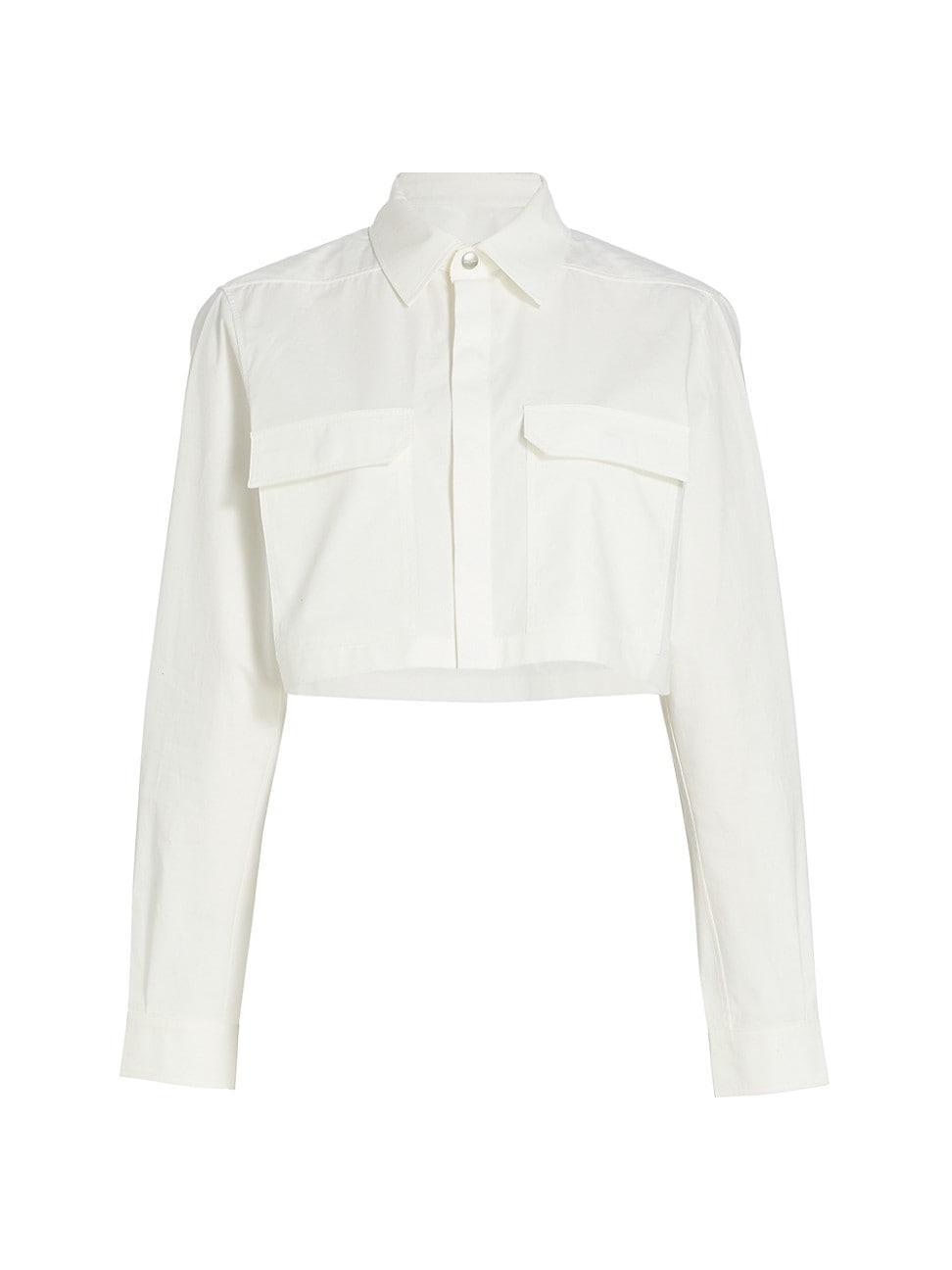 Womens Cotton Cropped Shirt Product Image