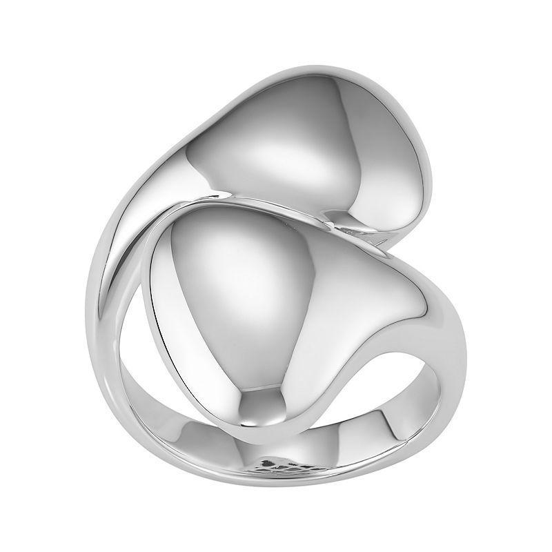 Sterling Silver Teardrop Bypass Ring, Womens Product Image