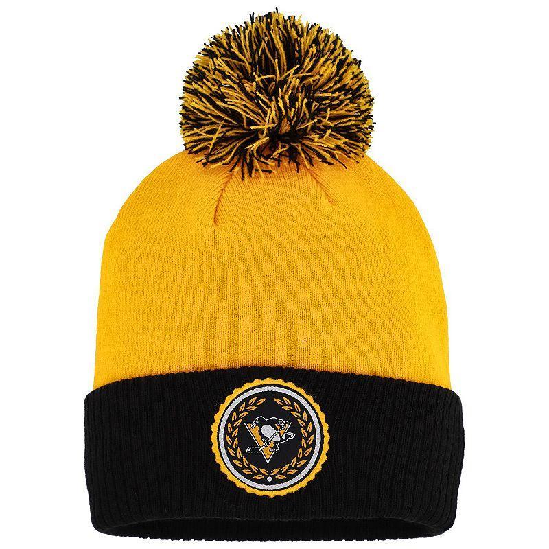 Womens adidas Pittsburgh Penguins Laurel Cuffed Knit Hat with Pom Product Image