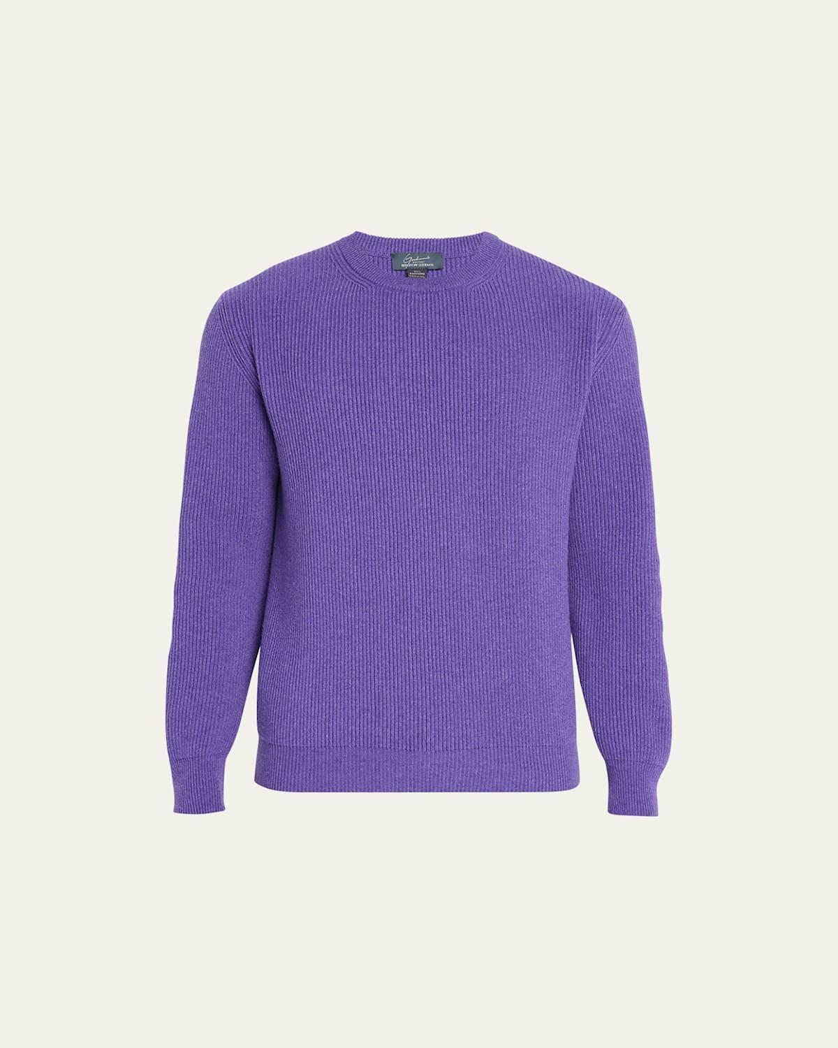 Mens Cashmere Ribbed Crewneck Product Image