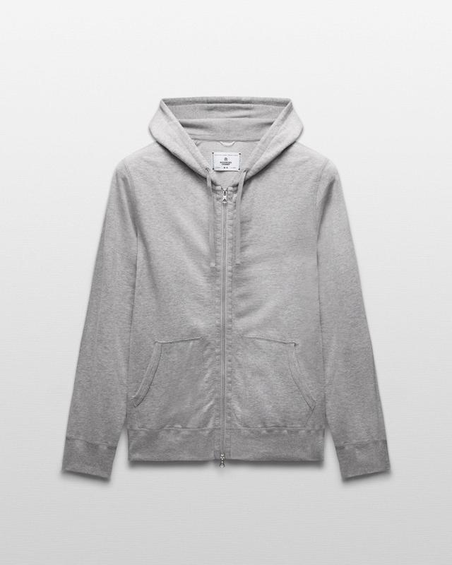 Lightweight Terry Slim Zip Hoodie Male Product Image