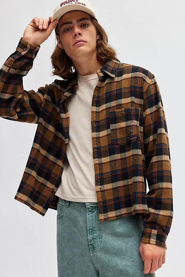 BDG Cropped Plaid Flannel Shirt Top Mens at Urban Outfitters Product Image