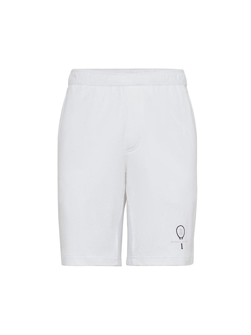 Mens Cotton Interlock Bermuda Shorts with Tennis Logo Product Image