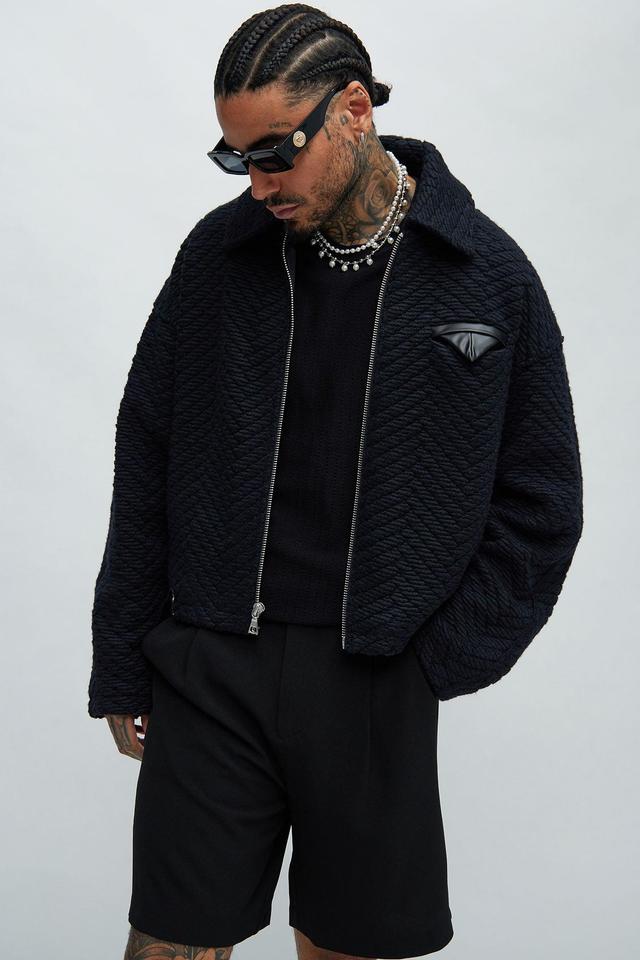 Duke Textured Cropped Jacket - Black Product Image