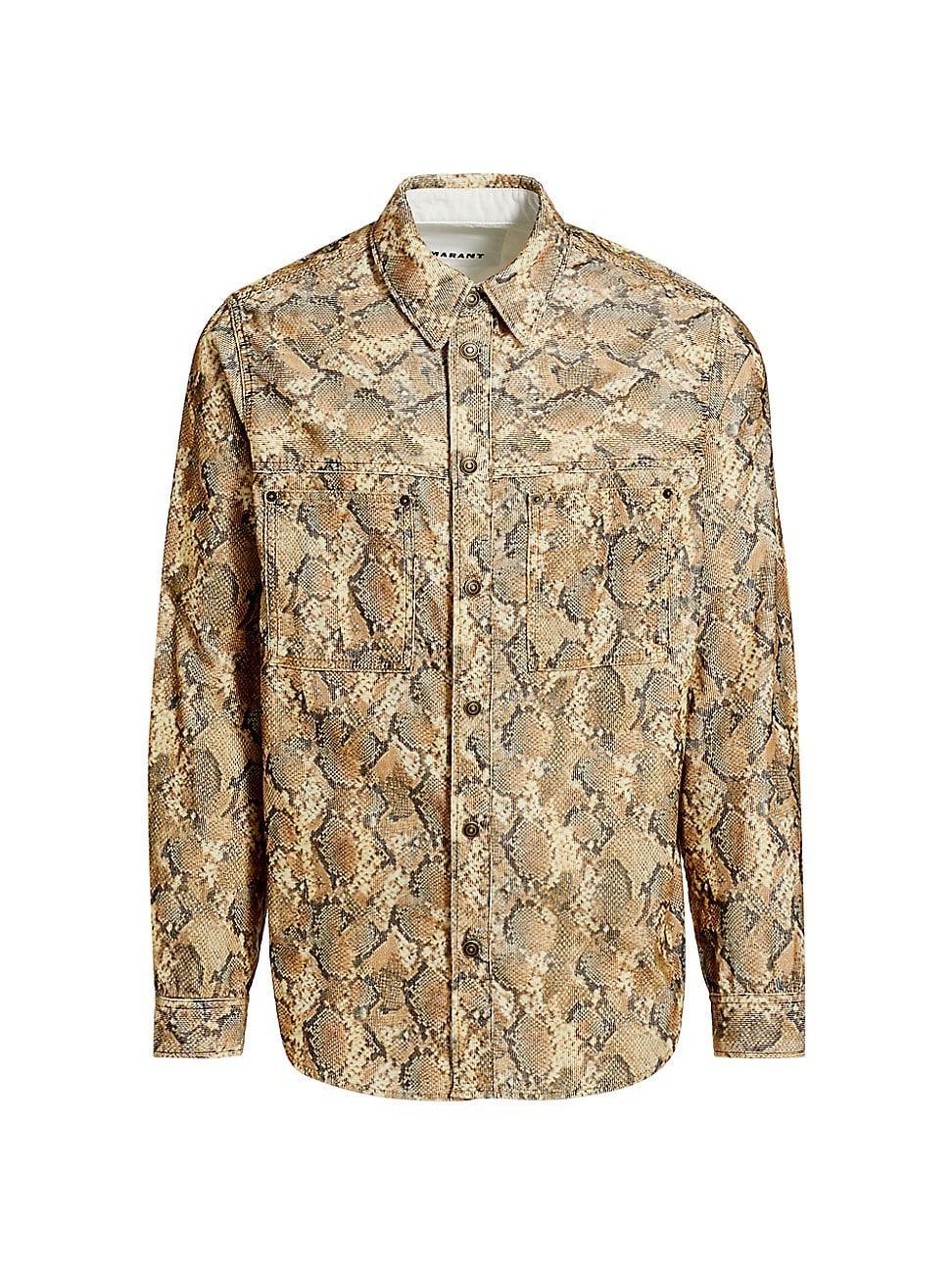 Mens Victor Snake Stretch-Cotton Shirt Product Image