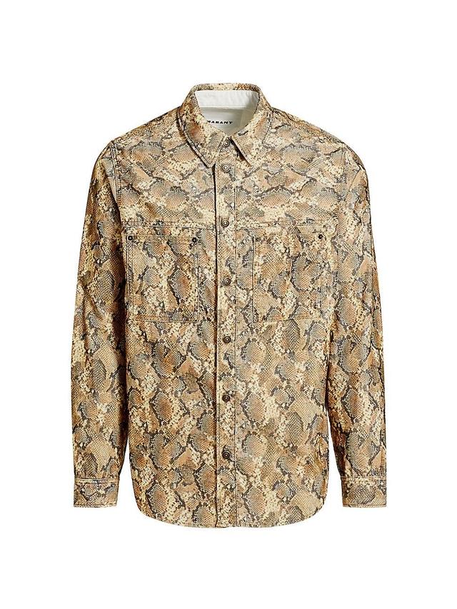 Mens Victor Snake Stretch-Cotton Shirt Product Image