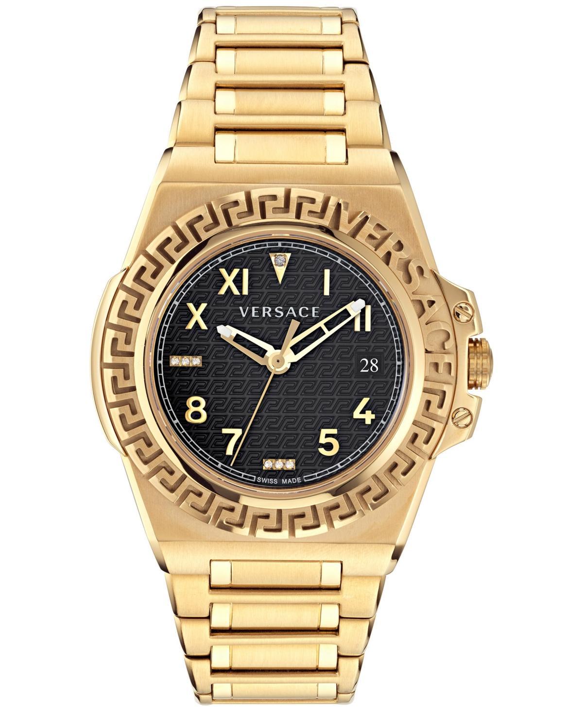 Mens Greca Reaction IP Yellow Gold Stainless Steel Bracelet Watch/44MM Product Image