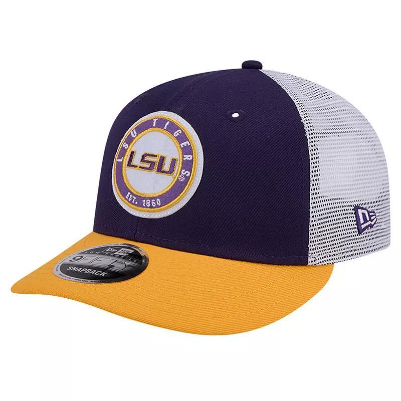 Mens New Era LSU Tigers Throwback Circle Patch 9FIFTY Trucker Snapback Hat Product Image