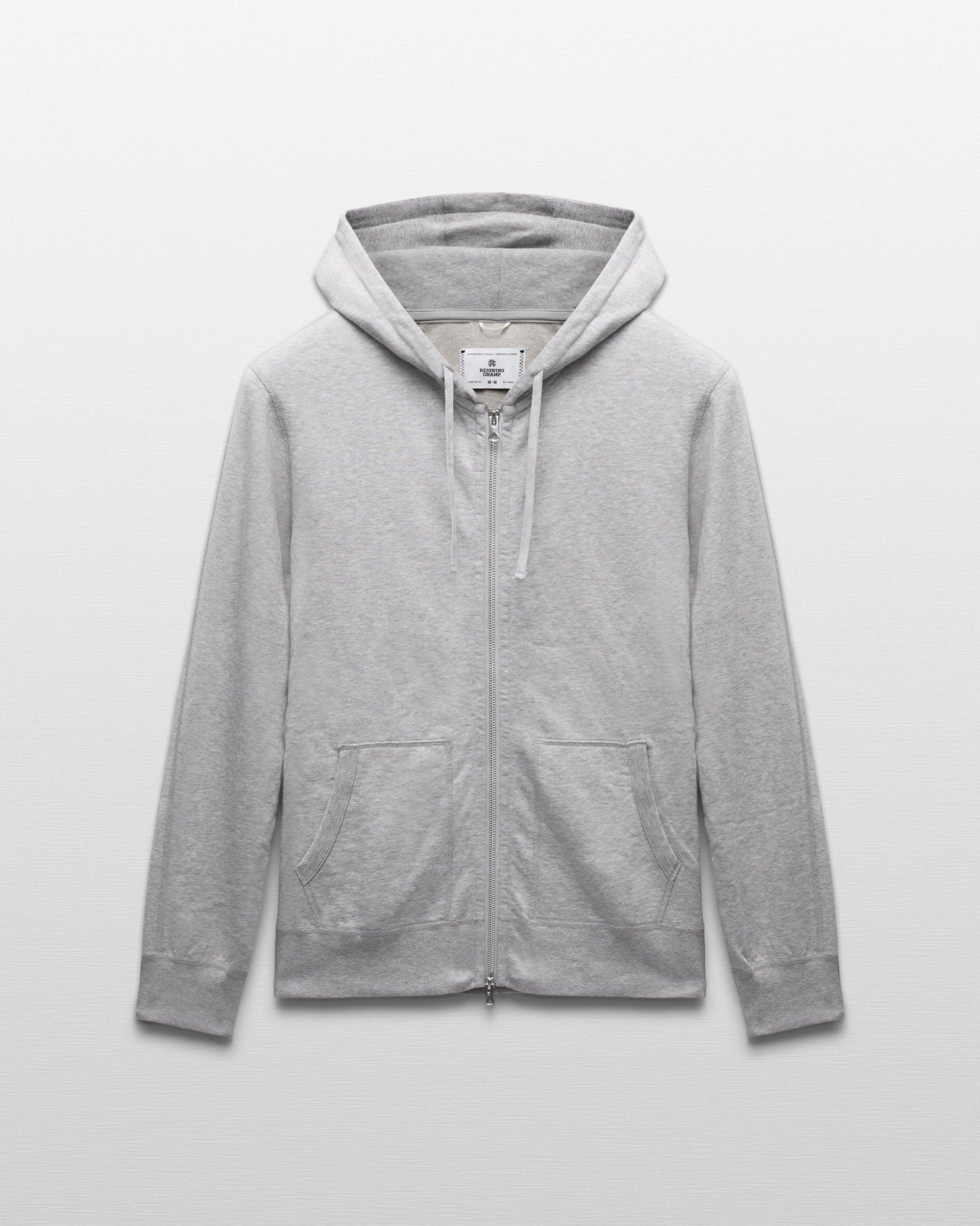 Lightweight Terry Slim Zip Hoodie Male Product Image