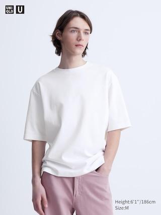 Airism Cotton Oversized Crew Neck Half-Sleeve T-Shirt White XL UNIQLO US Product Image