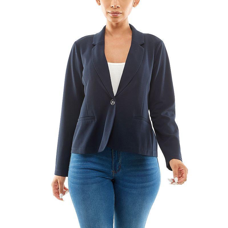 Womens Nina Leonard Single Button Cropped Blazer Red Product Image