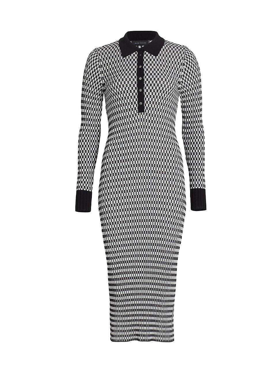 Womens The Erin Checkerboard Knit Body-Con Dress Product Image